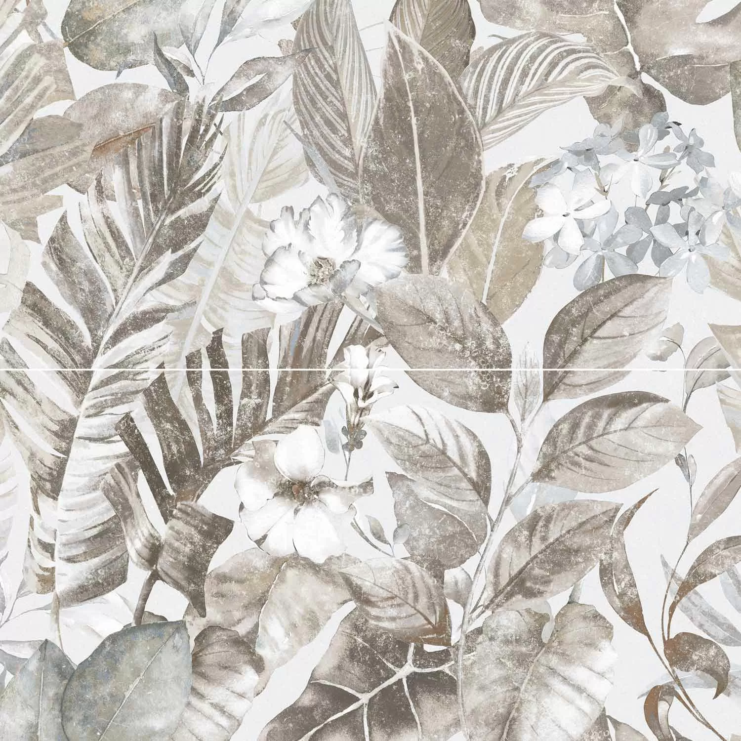 Керамогранит Elite Flower Decor A+B Matt 60x120 (Staro Slim) - тонкий керамогранит 60х120 см, 5 мм, декор, панно, цветы, флора, листья