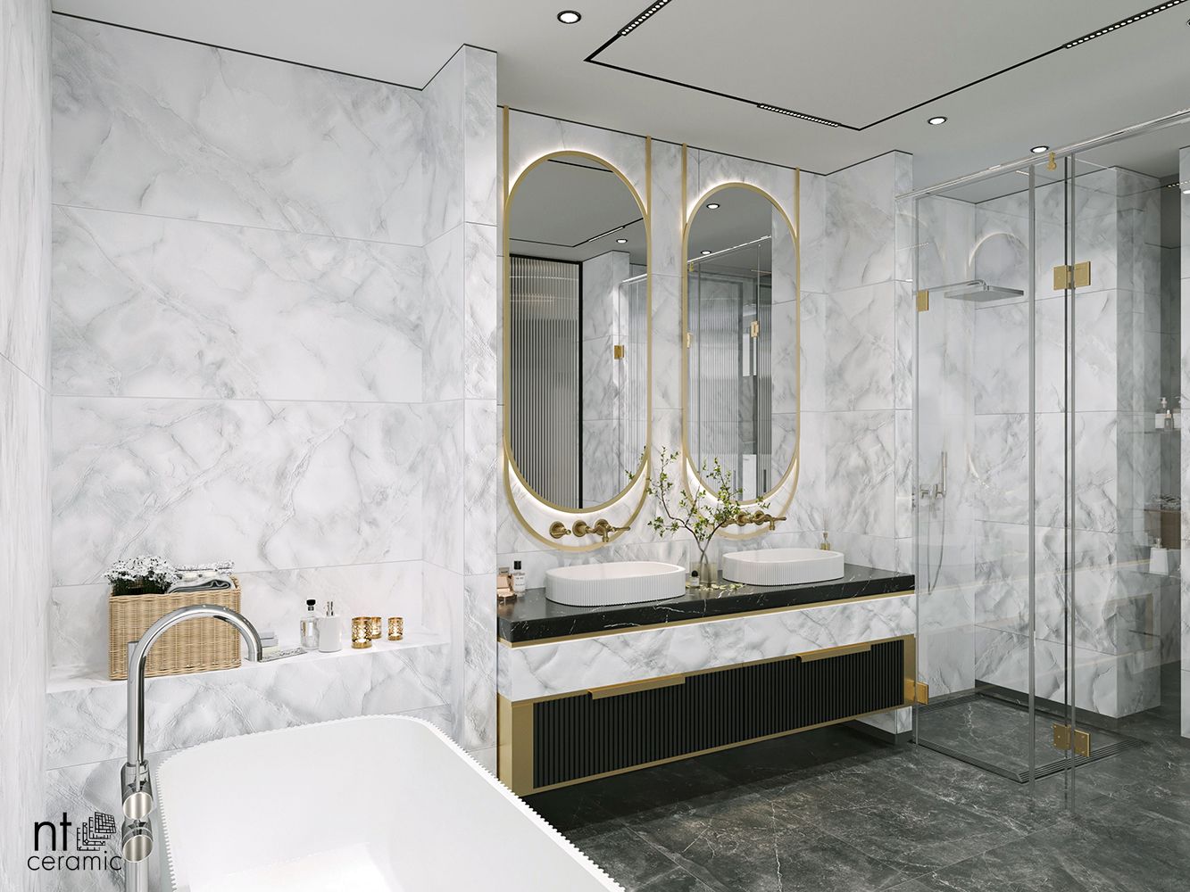 Керамогранит NT99524C Onyx Smoke Carving 60x120