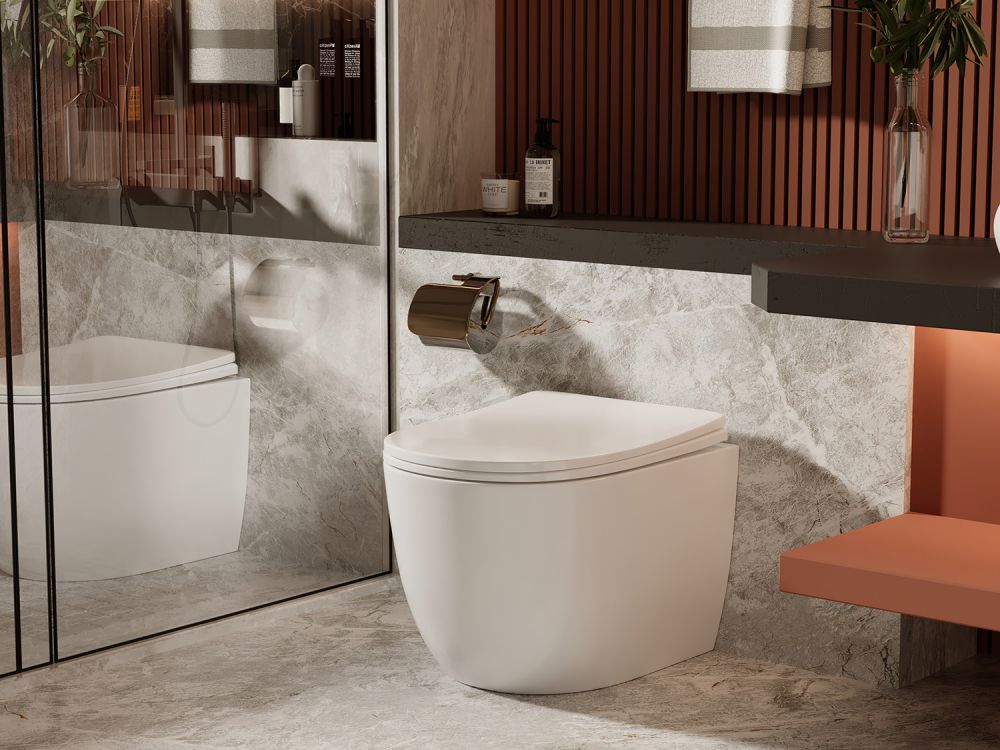 Унитаз ABBER Bequem AC1111 приставной белый, безободковый