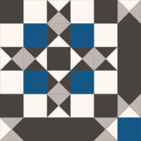 Керамогранит Nice Ker Victorian Windsor blue 45.2x45.2 (7.3x7.3) микс матовый под мозаику / с орнаментом