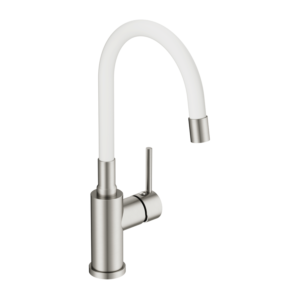 Смеситель для кухни MELAR с гибким изливом белый