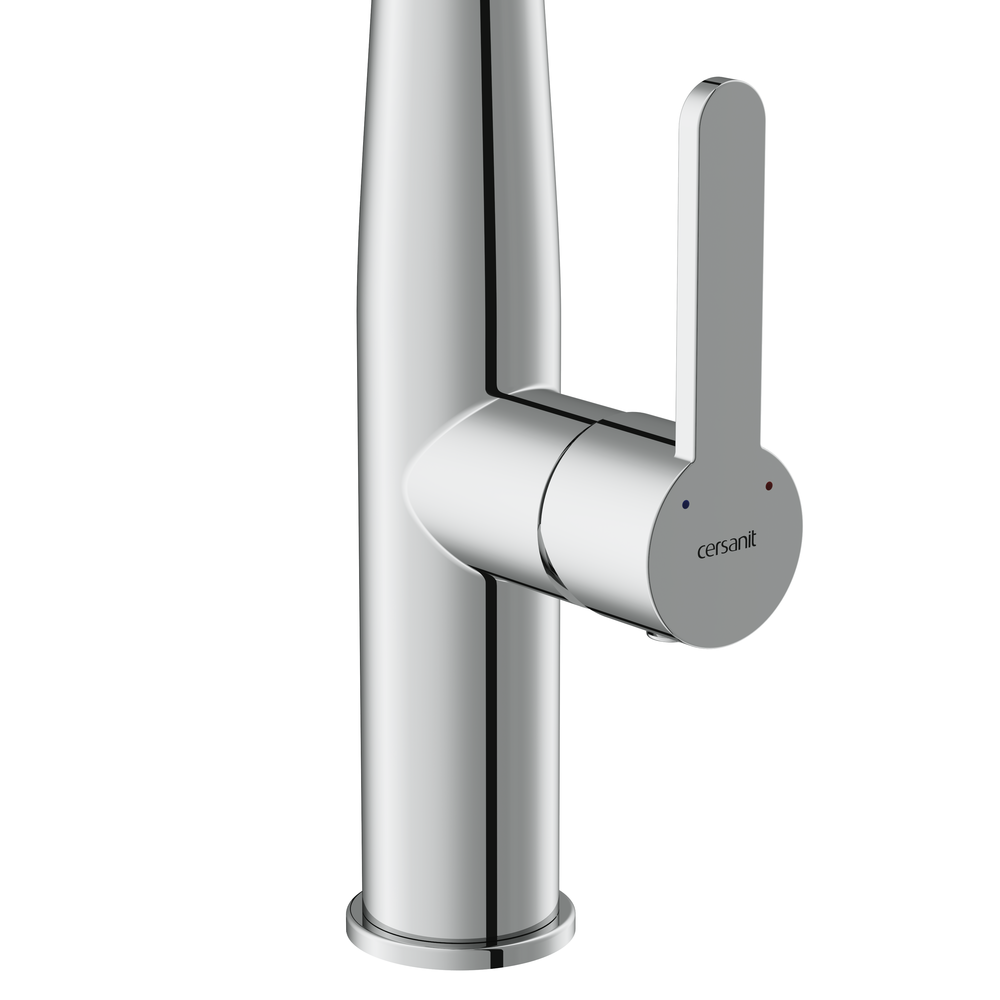 Смеситель для кухни OLIVA с п-образным выдвижным изливом шланг хром