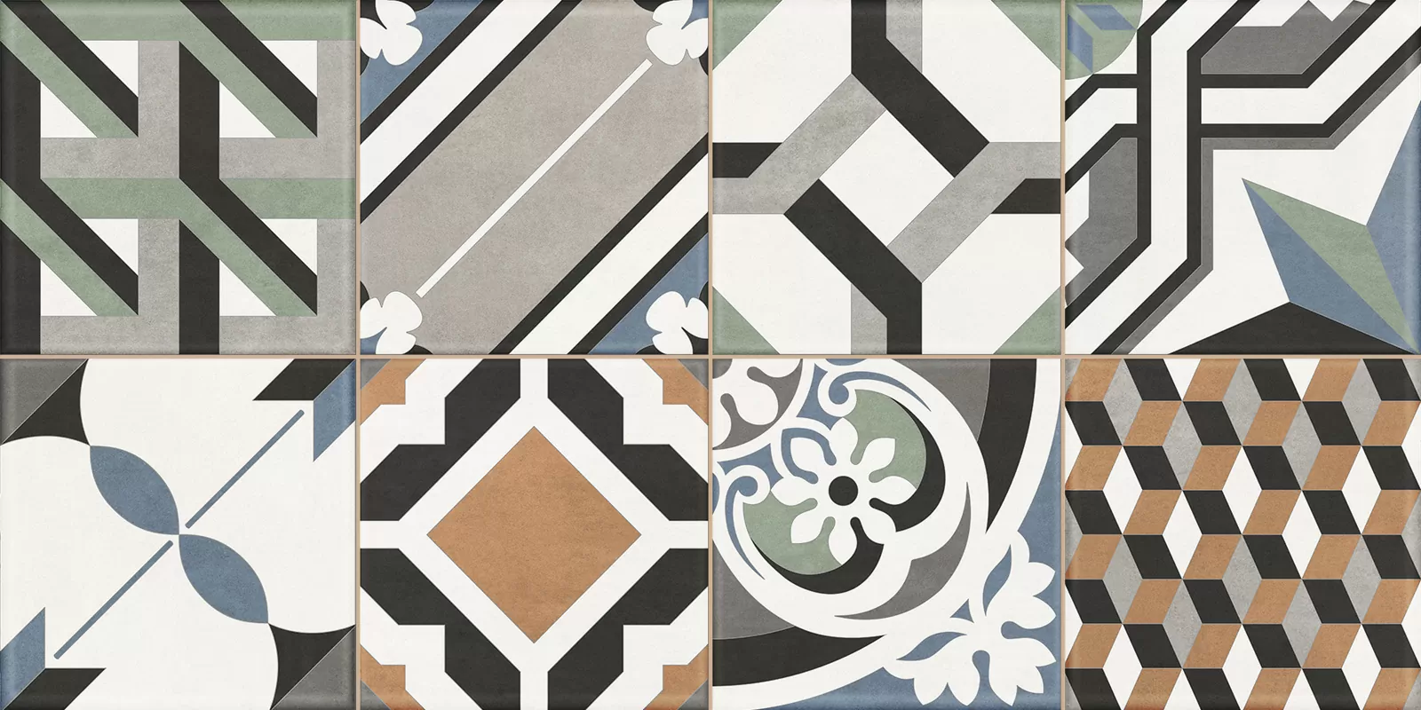 Плитка настенная Design Art Mix 1 WT36DST55 New Trend 20х20 пэчворк