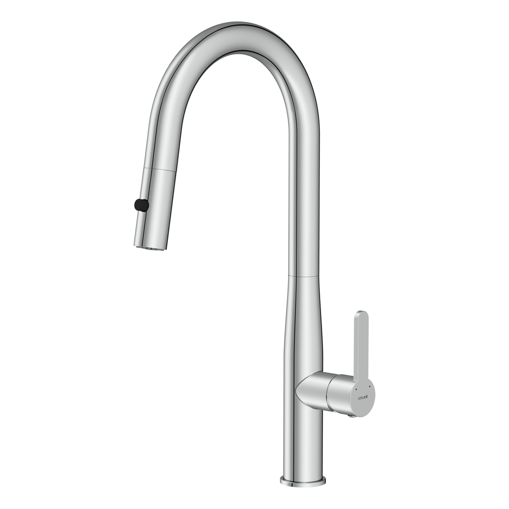 Смеситель для кухни OLIVA с выдвижным изливом хром