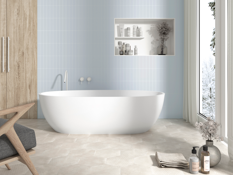 Плитка керамическая настенная 28530 COSTA NOVA ONDA Baby Blue Matt 5x20 см (Equipe)