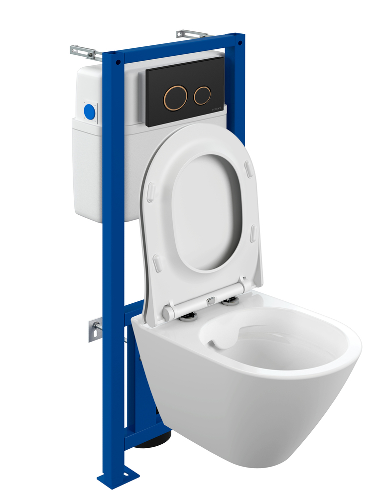 Комплект CITY SMART CO DPL EO slim + LINK PRO + TWINS пластик черный матовый с рамкой золото LP