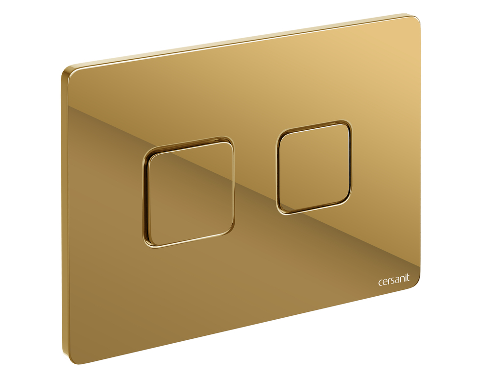 Кнопка ACCENTO SQUARE для AQUA пневматическая пластик золотой глянцевый (Cersanit)