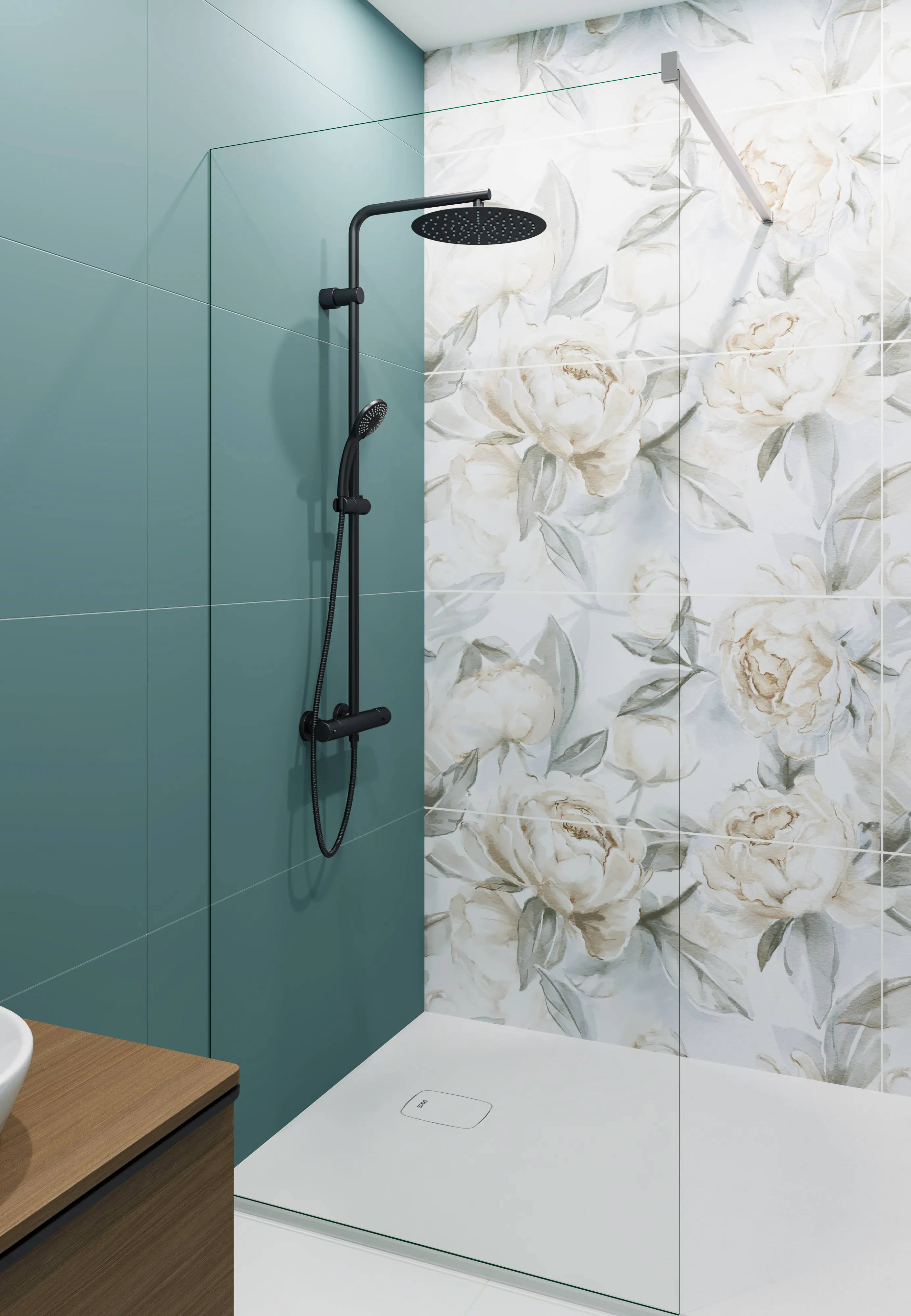 Керамогранит Elite Flower Decor A+B Matt 60x120 (Staro Slim) - тонкий керамогранит 60х120 см, 5 мм, декор, панно, цветы, флора, листья