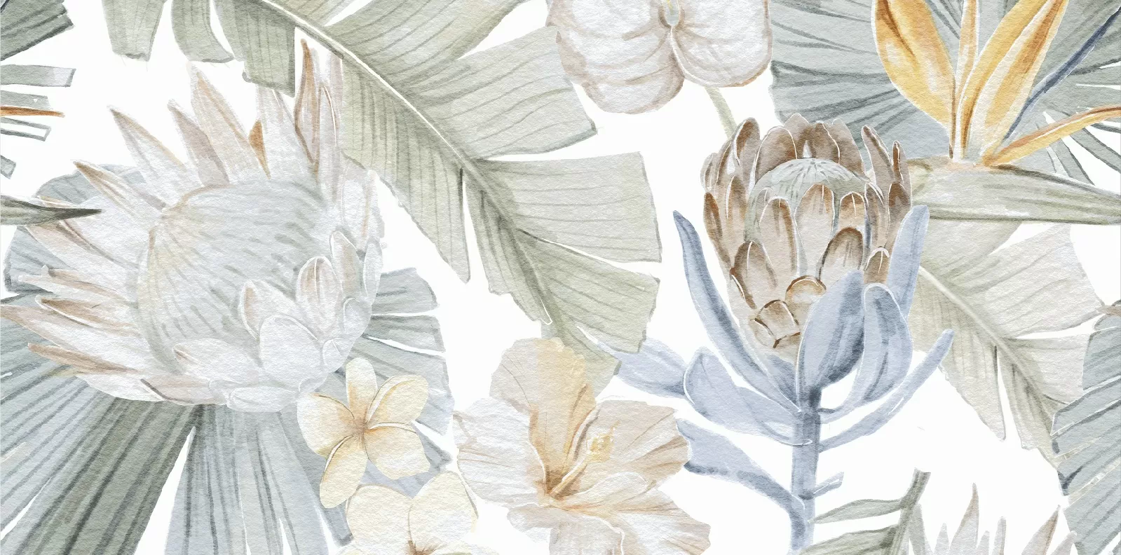 Керамогранит Elite Malibu Decor A+B Matt 60x120 (Staro Slim) - тонкий керамогранит 60х120 см, 5 мм, декор, панно, цветы, флора, листья