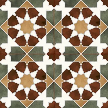 Керамогранит Nice Ker 7004 Rabat green 45.2х45.2 микс матовый с орнаментом