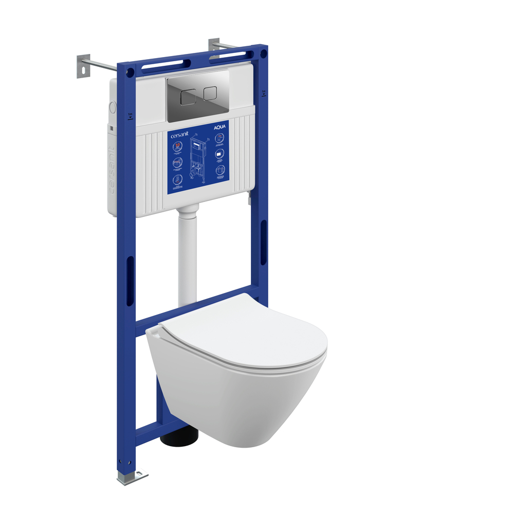 Комплект CITY SMART DPL EO slim инсталляция AQUA 50 PRIME P кнопка ACCENTO SQUARE пластик хром глянцевый LP