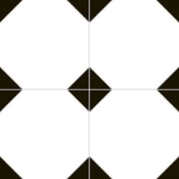 Керамогранит Nice Ker 7000 Cambridge 45.2х45.2 белый / черный матовый с орнаментом