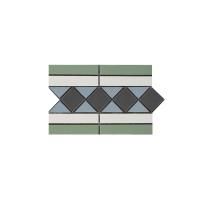 Гатчина бордюр белый/зеленый (001/007/008/013) 30.6*16, Keramark