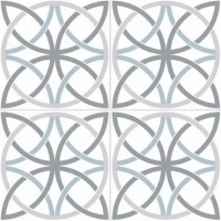 Керамогранит Nice Ker 7002 Bosham white 45.2х45.2 белый / серый / голубой матовый с орнаментом