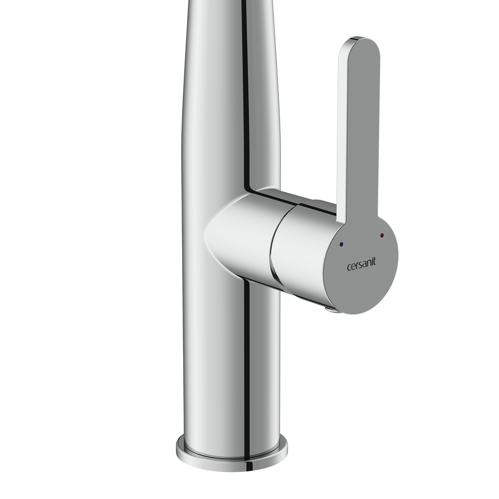 Смеситель для кухни OLIVA с выдвижным изливом хром