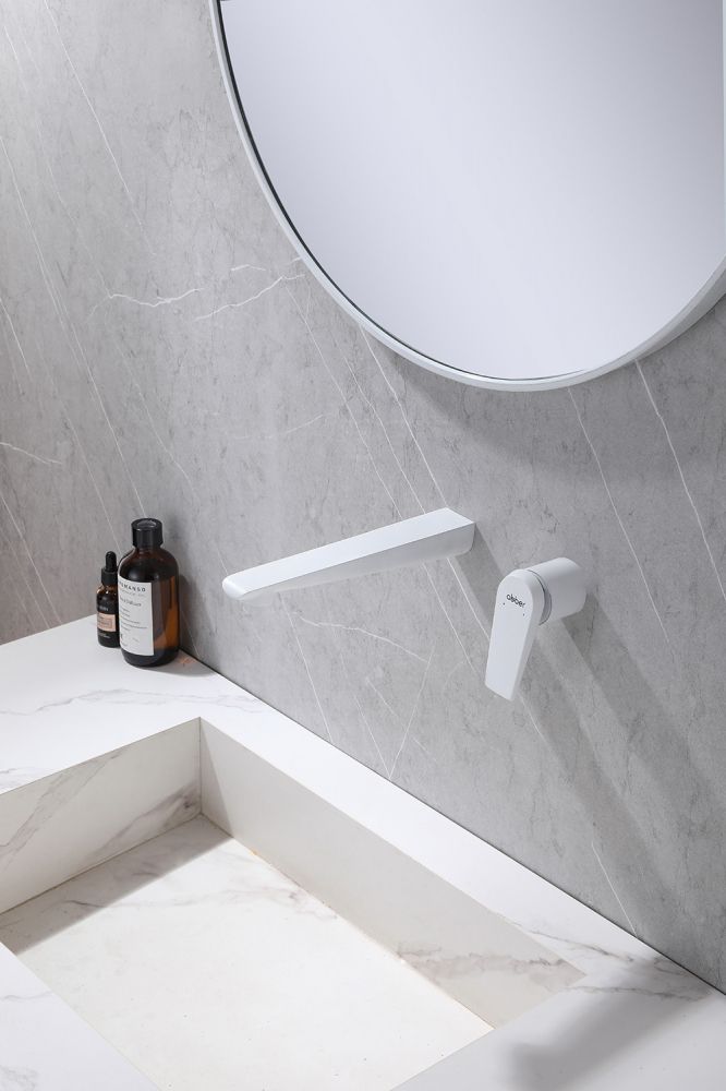 Смеситель ABBER Zeitlos AF8912W для раковины скрытого монтажа, белый