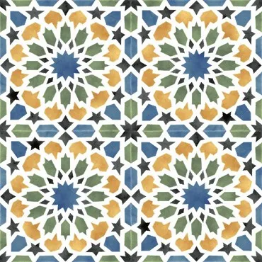 Керамогранит Nice Ker 7005 Tanger blue 45.2х45.2 микс матовый с орнаментом