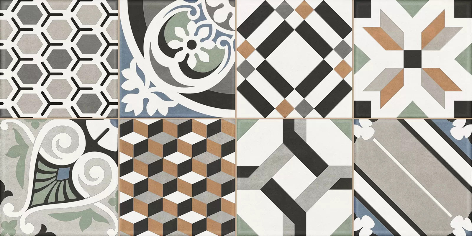 Плитка настенная Design Art Mix 1 WT36DST55 New Trend 20х20 пэчворк