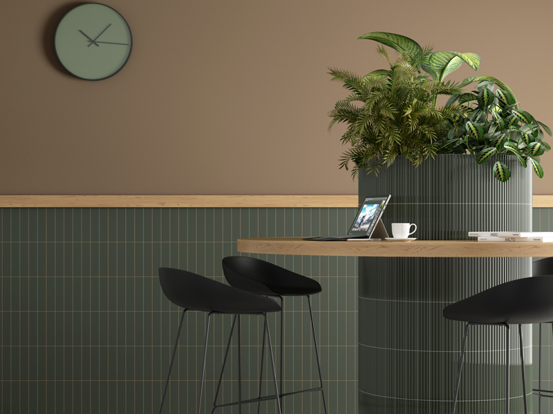 Плитка керамическая настенная 28523 COSTA NOVA ONDA Laurel Green Matt 5x20 см (Equipe)