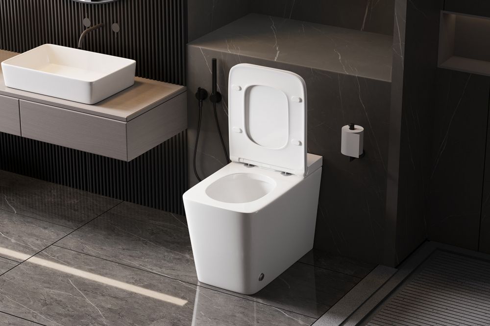 Унитаз ABBER Rechteck AC1213P приставной белый с импульсным смывом