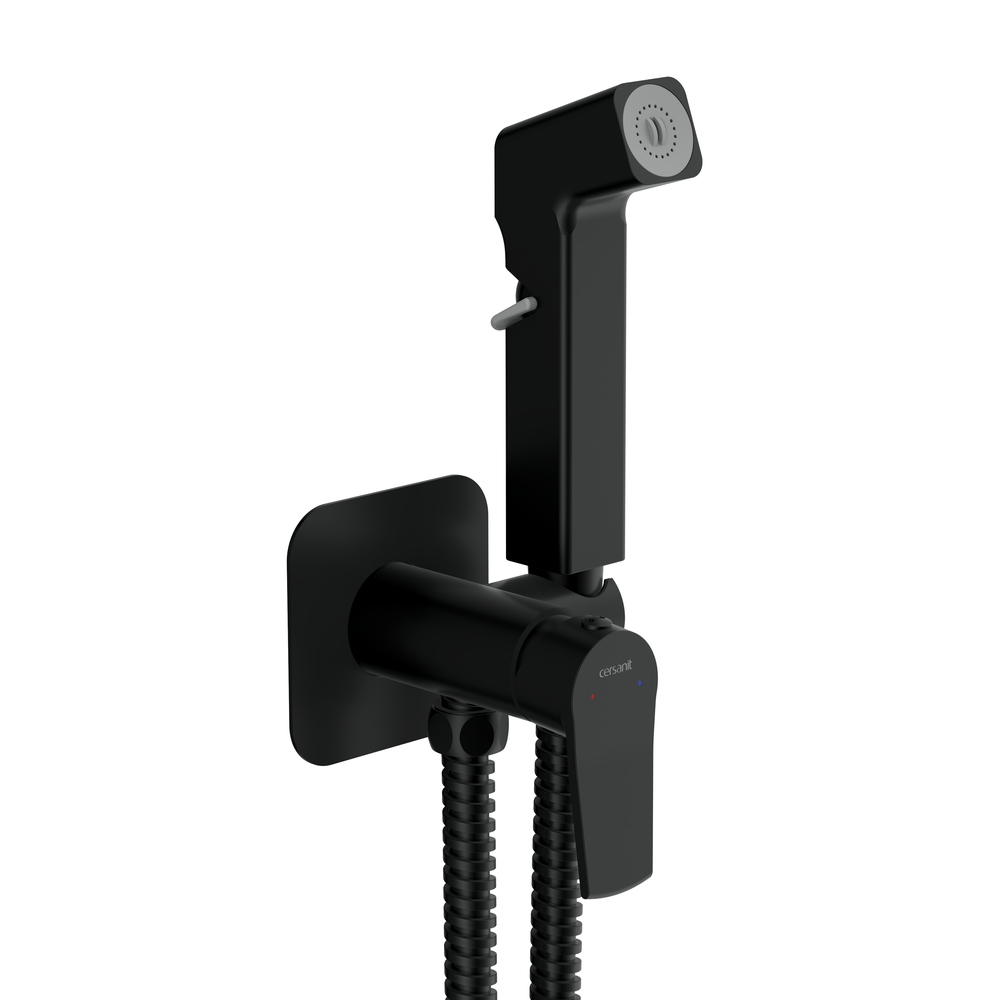 Смеситель с гигиеническим душем CITY черный