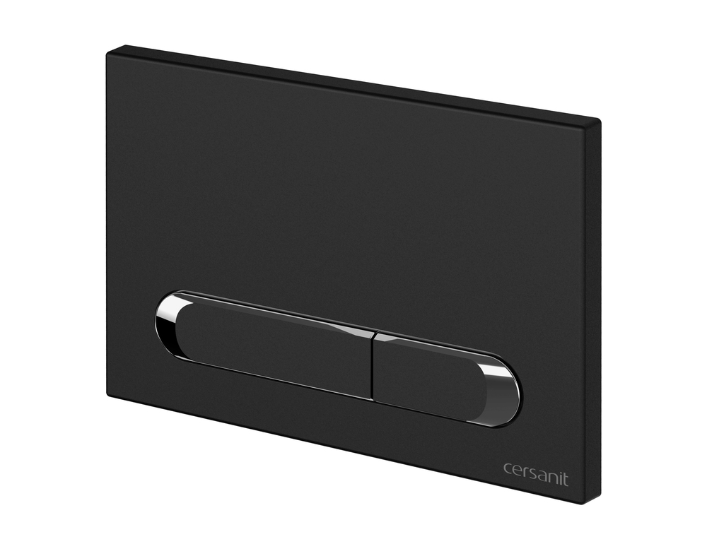Кнопка ESTETICA пластик черный матовый с рамкой хром (Cersanit)