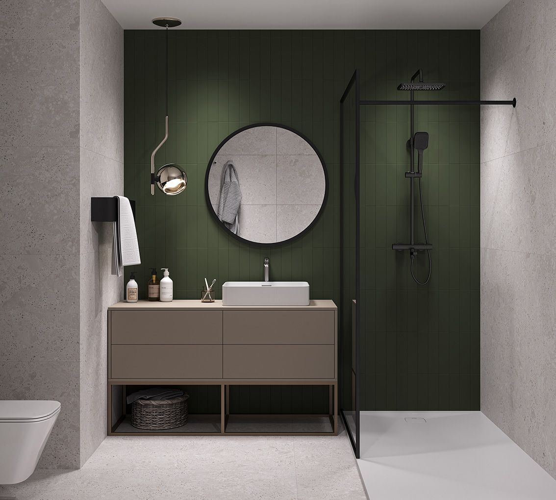 Керамическая плитка, DARK GREEN 7.5x30, Fabia (Smile Tile), матовая испанская плитка метро кабанчик