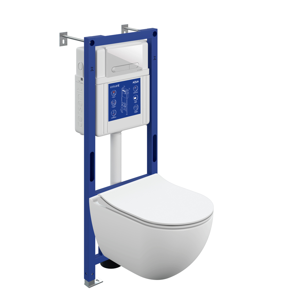 Комплект BRASKO SMART DPL EO slim инсталляция AQUA 40 SMART M кнопка ESTETICA пластик белый LP