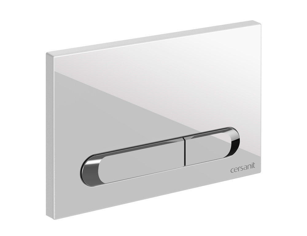 Кнопка ESTETICA пластик белый с рамкой хром (Cersanit)