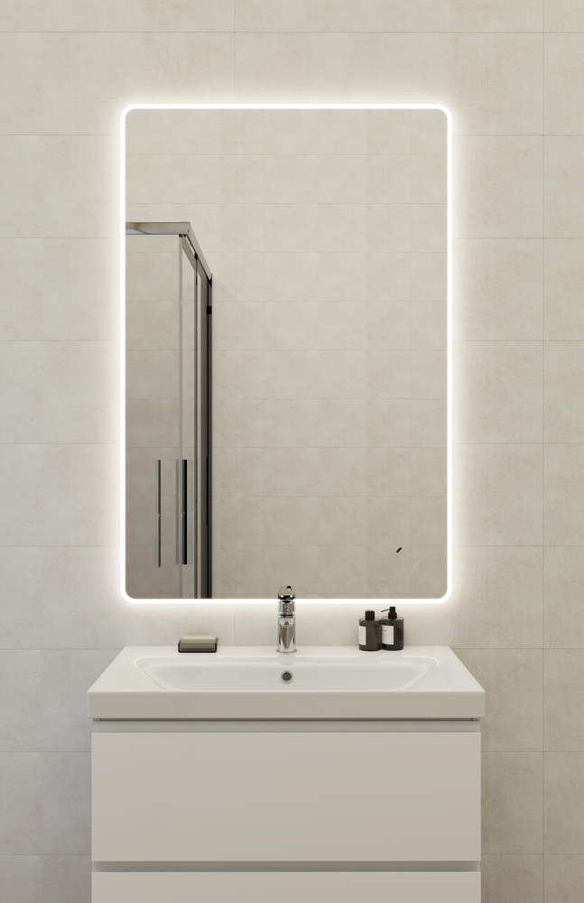 Зеркало ECLIPSE Fusion 80x120 с подсветкой прямоугольное