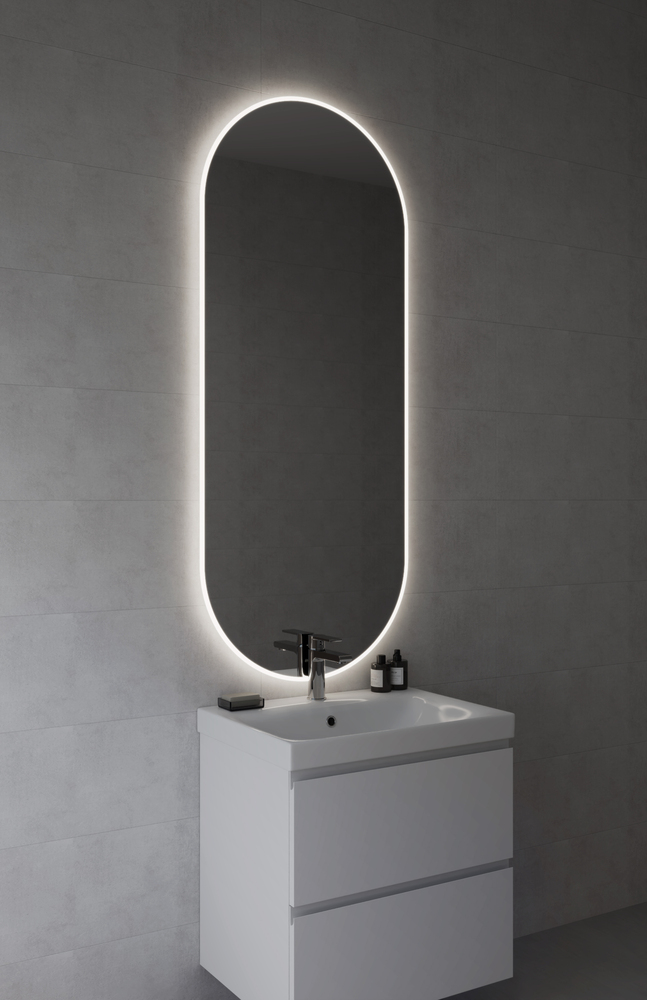 Зеркало ECLIPSE Fusion 60x145 с подсветкой овальное