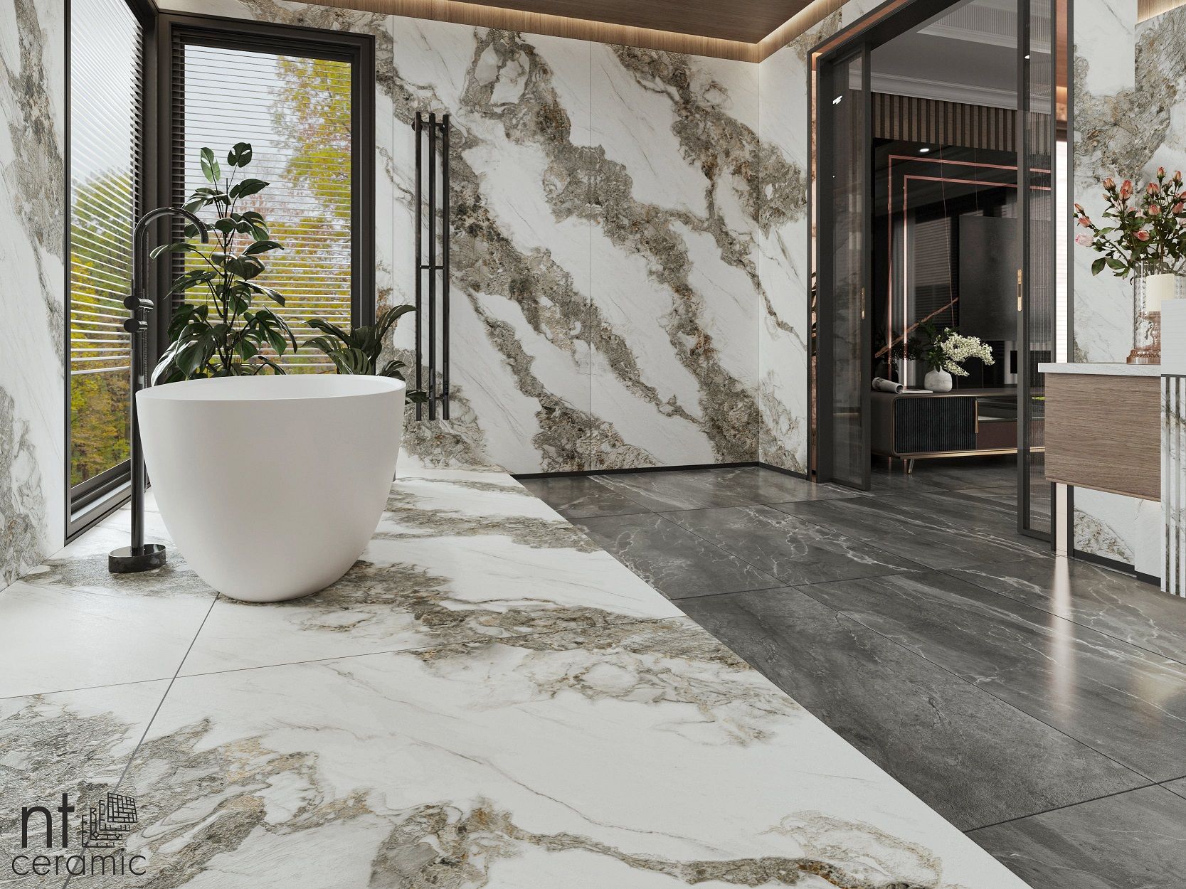 Керамогранит NTT3502M Bianco Struttura 120x270