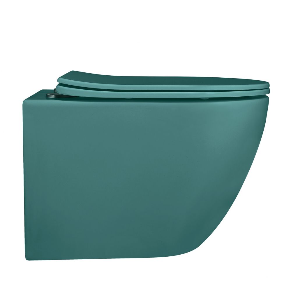 Унитаз ABBER Bequem AC1101MBG подвесной темно-зеленый матовый, безободковый