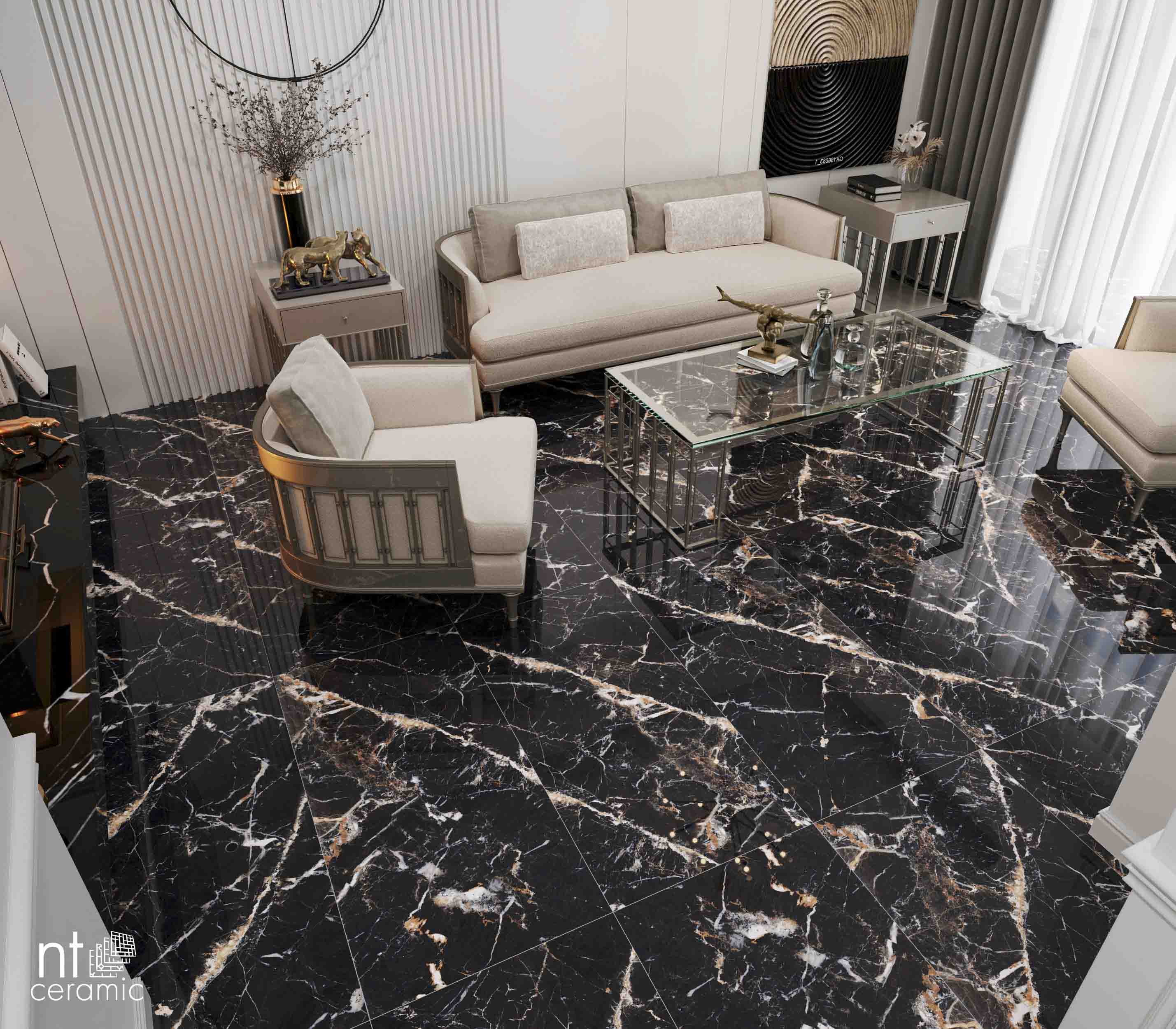 Керамогранит NTT99529P Black Lamos High Gloss 60x120