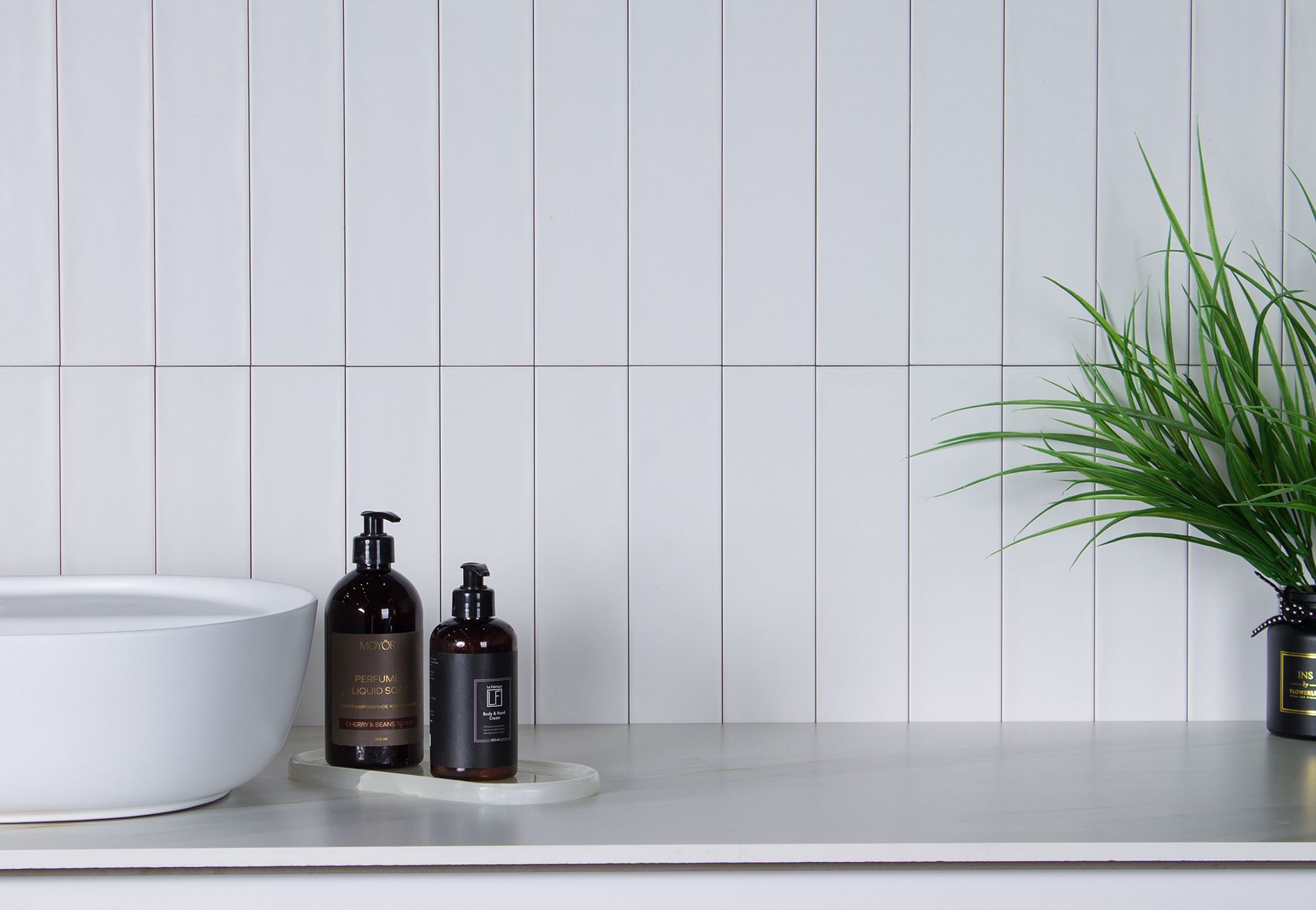 Керамическая плитка, WHITE 7.5x30, Fabia (Smile Tile), матовая испанская плитка метро кабанчик