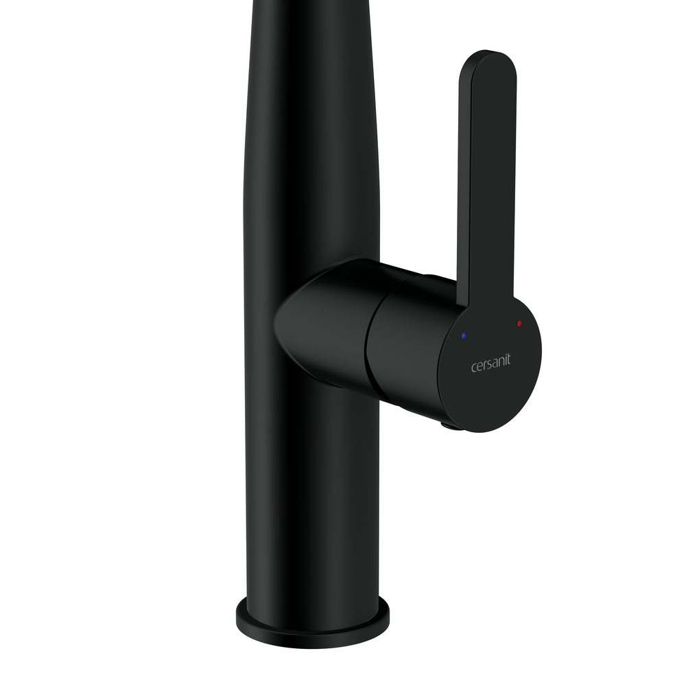 Смеситель для кухни OLIVA с выдвижным изливом черный