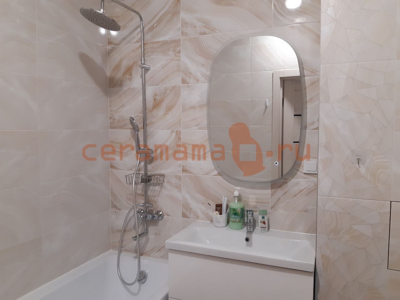 Готовое решение ванной комнаты с плиткой Venice бренда New Trend Готовое решение ванной комнаты с плиткой Venice бренда New Trend