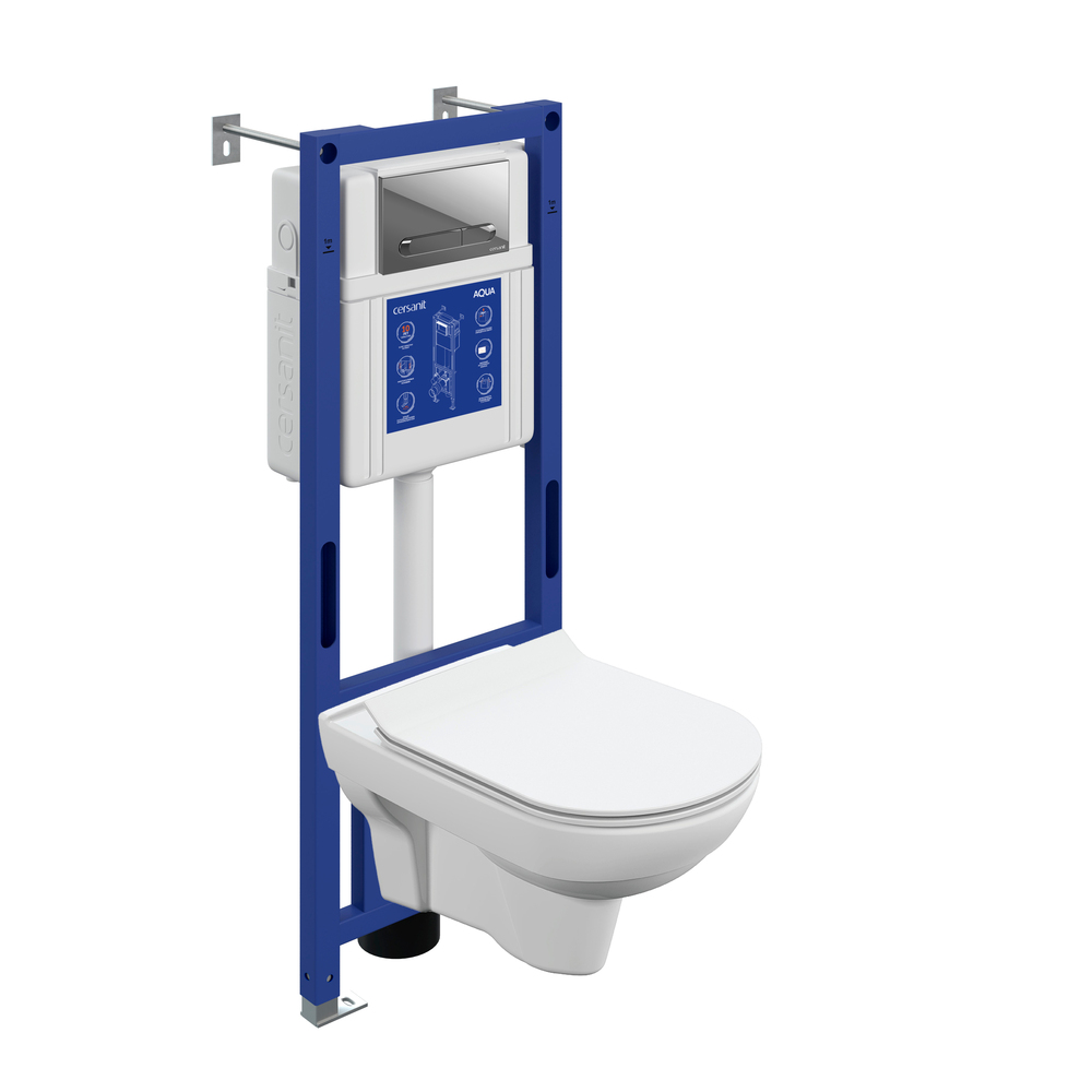 Комплект CITY DPL EO slim инсталляция AQUA 40 SMART M кнопка ESTETICA пластик хром глянцевый