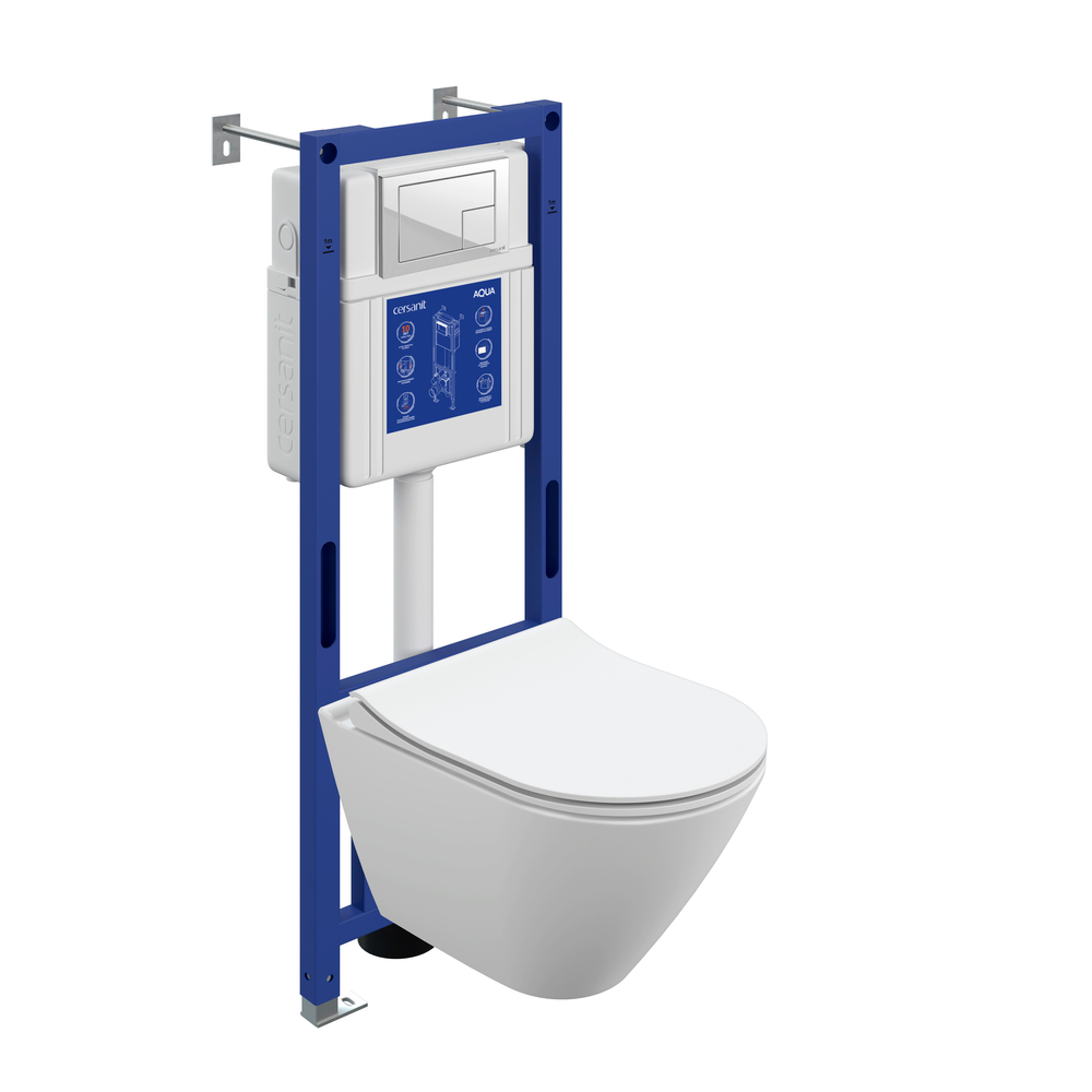 Комплект CITY SMART DPL EO slim инсталляция AQUA 40 SMART M кнопка CORNER пластик белый LP