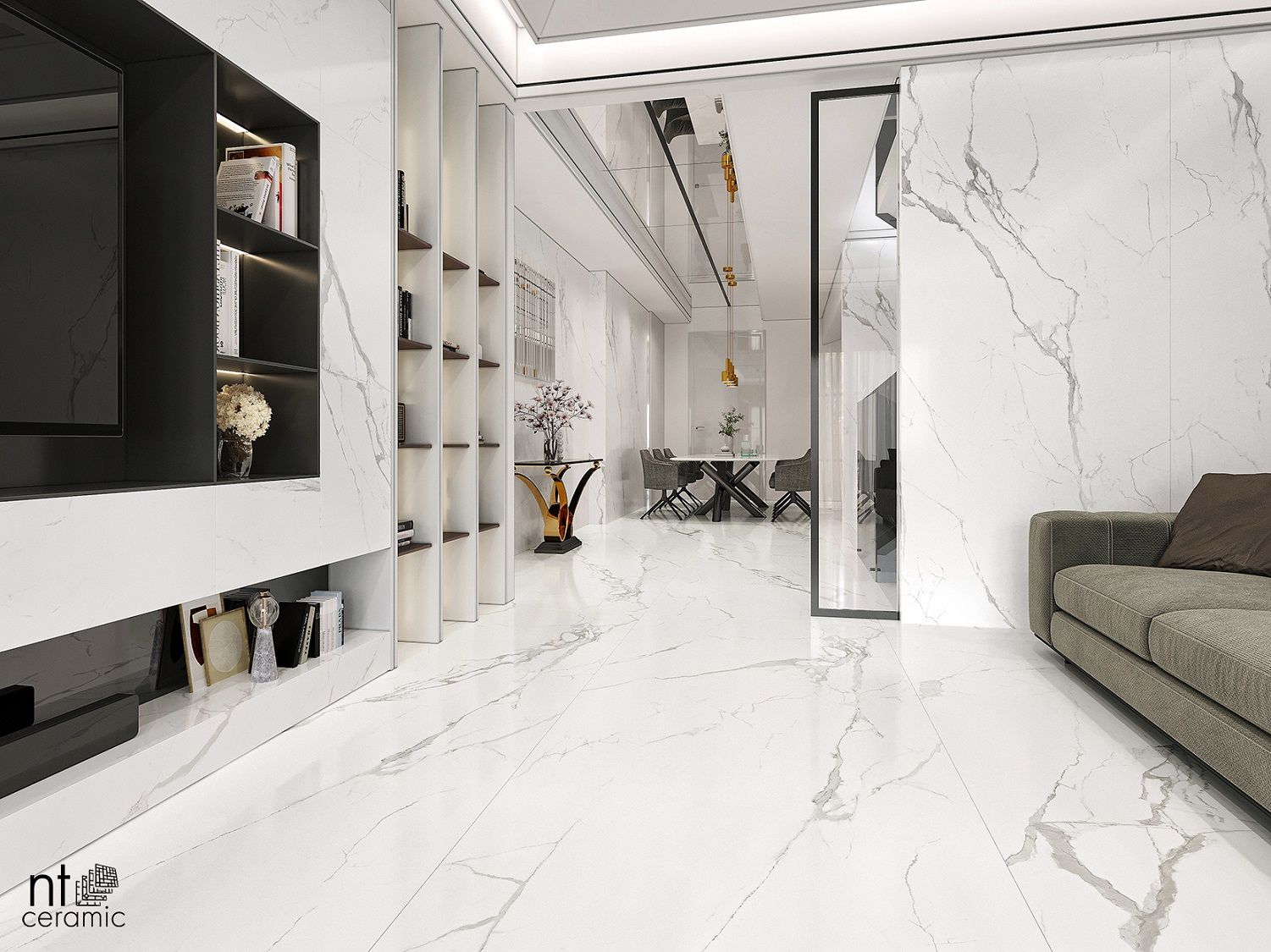 Керамогранит NTT3605P Marble White 120x280