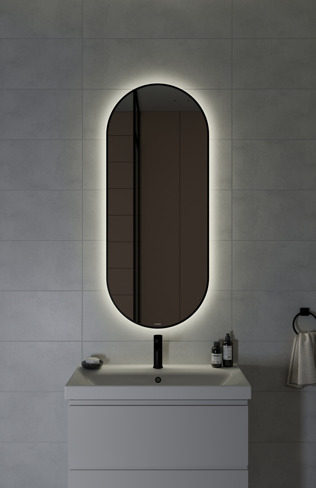 Зеркало ECLIPSE smart 50x122 в черной рамке