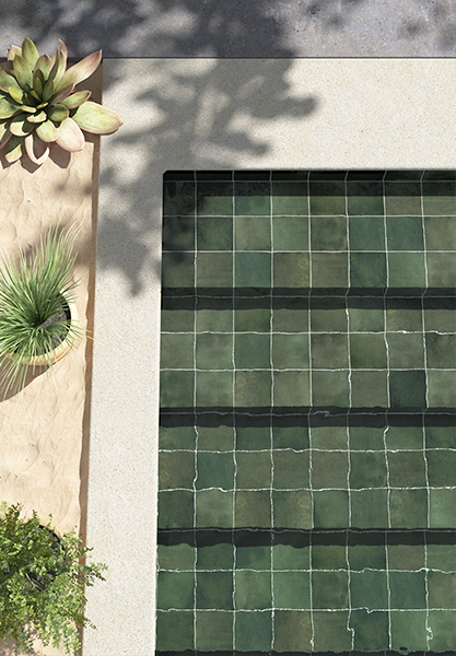 Гранит керамический 31566 SPA&POOLS Moos Green 15х15 см (Equipe) для спа, бассейна