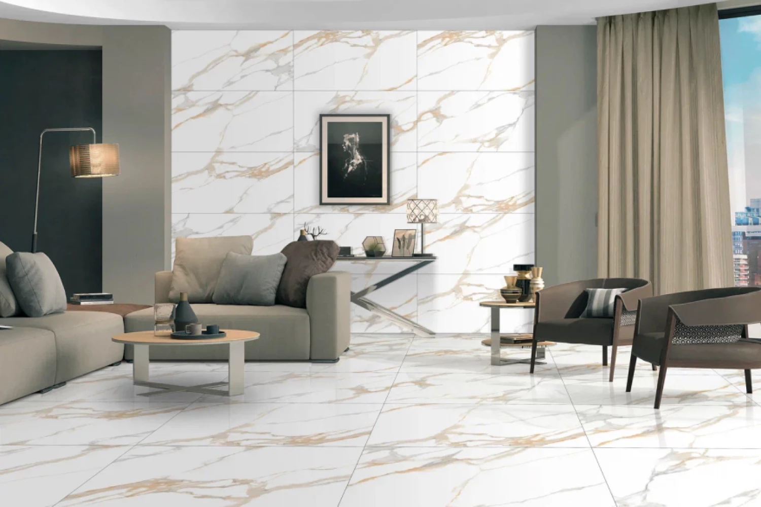 Керамогранит AM22-15 Statuario Dior серо-золотистый мрамор 120х60