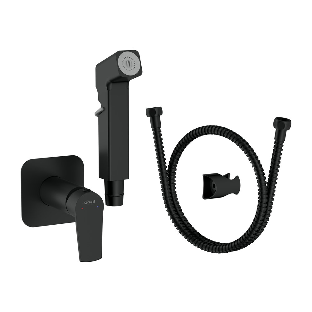 Смеситель с гигиеническим душем CITY черный
