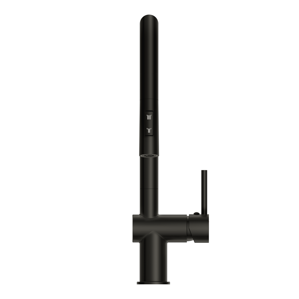 Смеситель для кухни BRASKO с выдвижным изливом черный