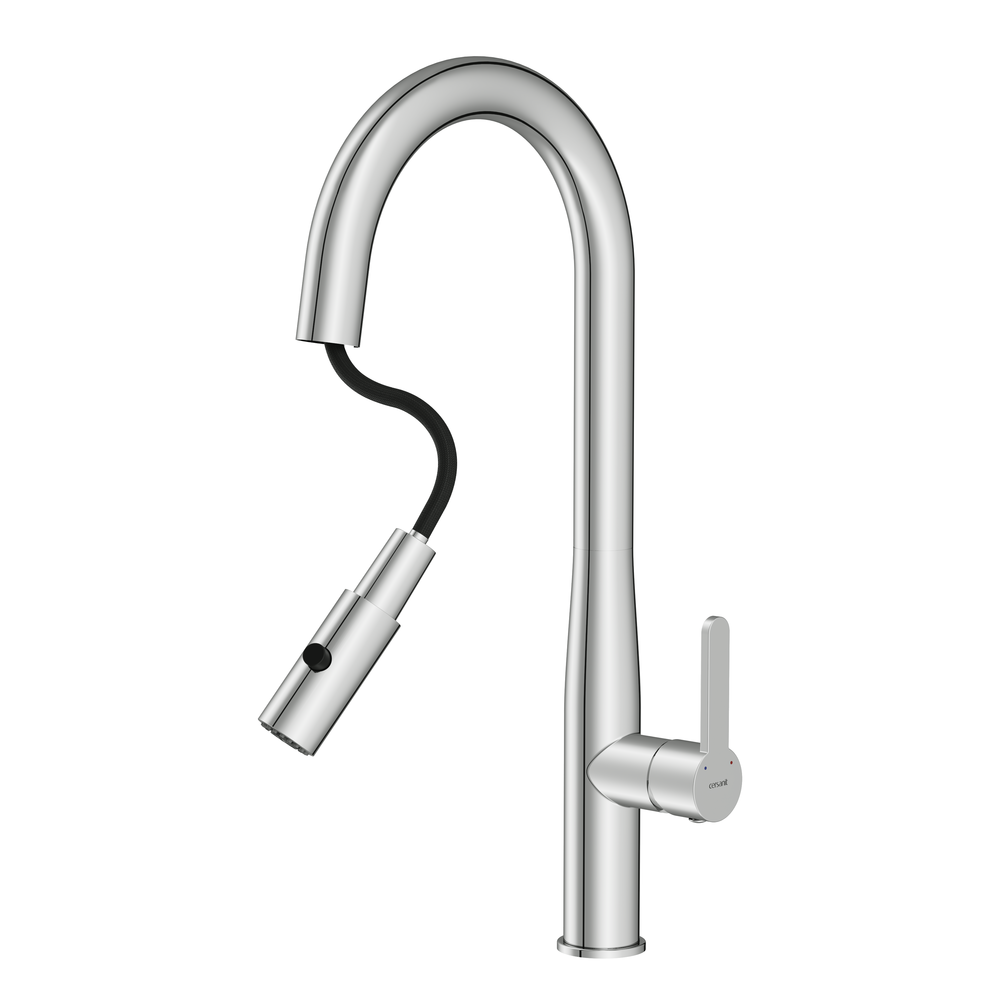 Смеситель для кухни OLIVA с выдвижным изливом хром