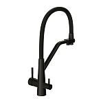 Смеситель для кухни VIVO однорычажный с подключением фильтра с гибким изливом черный-5