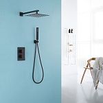 Душевая система ABBER Daheim AF8251B скрытого монтажа без излива, термостат, черная матовая-2