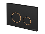 Кнопка TWINS пластик черный матовый с рамкой золото-2
