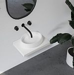 Раковина накладная ABBER Stein AS2605 белая матовая-4